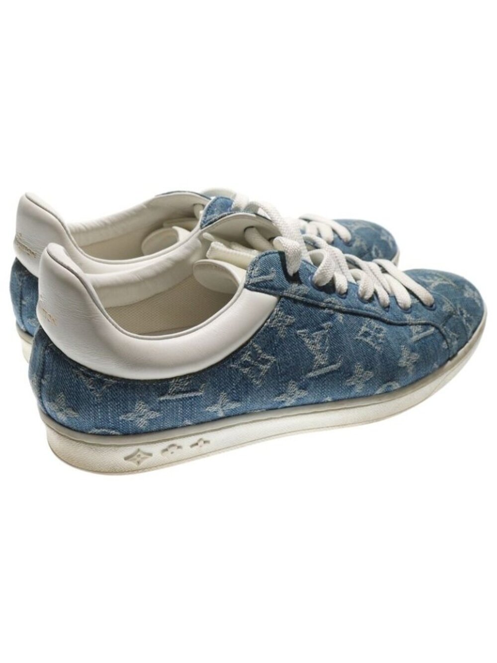 Louis Vuitton Luxembourg Grain Monogram Denim Sneakers Ms0189 - Picture 3 of 6